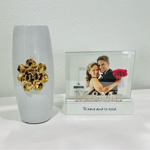 Mrs. & Mrs. Photo frame — floral Vase.